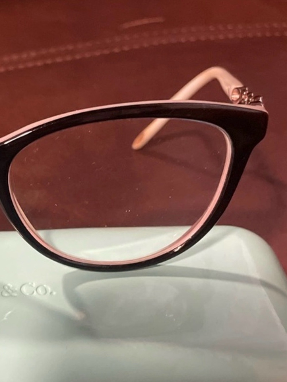 Tiffany & Co. Cat-Eye Glasses with Black Frames and Tiffany Blue Case - Picture 5 of 6